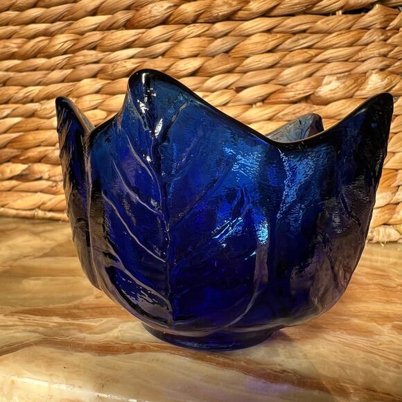 Colbolt Blue Leaf Votive/Small Dish - Picture 5 of 6